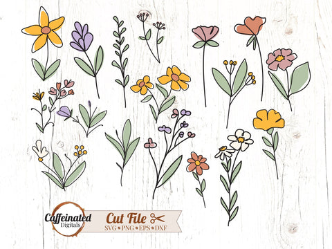 Wildflower Bundle SVG Caffeinated SVGs 