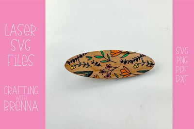 Wildflower Engraved Hair Clips Laser SVG File SVG Crafting With Brenna 