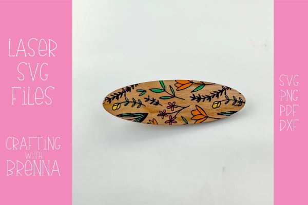 Wildflower Engraved Hair Clips Laser SVG File SVG Crafting With Brenna 