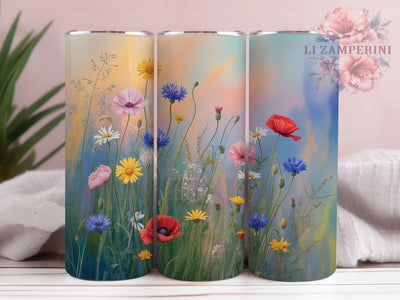 Wildflower Field Floral Tumbler Wrap, Field Flowers, Nature Style, Floral Art, Vibrant Design, Tumbler Wrap, Sublimation Design Sublimation Li Zamperini 