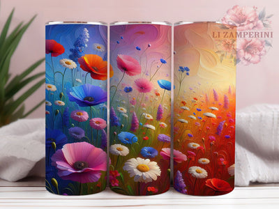 Wildflower Field Floral Tumbler Wrap, Field Flowers, Nature Style, Floral Art, Vibrant Design, Tumbler Wrap, Sublimation Design Sublimation Li Zamperini 