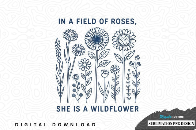 Wildflower field sublimation png design Sublimation Regulrcrative 