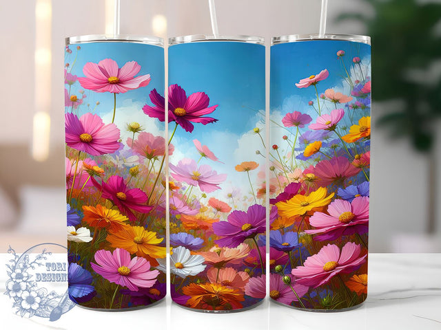 Wildflower Floral 20oz Tumbler Wrap, Floral Tumbler Design, Field Flowers Tumbler, 20oz Tumbler Wrap, Sublimation Tumbler Design, Nature Aesthetic Tumbler, Digital Download Sublimation ToriDesigns 