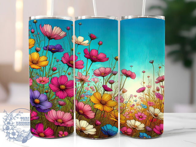 Wildflower Floral 20oz Tumbler Wrap, Floral Tumbler Design, Field Flowers Tumbler, 20oz Tumbler Wrap, Sublimation Tumbler Design, Nature Aesthetic Tumbler, Digital Download Sublimation ToriDesigns 