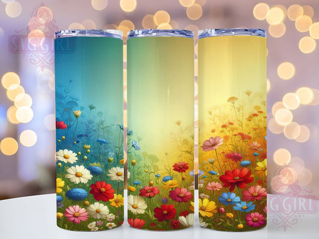 Wildflower Floral Boho 20oz Tumbler, Floral Wrap, 20oz Sublimation Wrap, Boho Flower Cup, Nature Lover Gift, Botanical Design, Aesthetic Floral Drinkware Sublimation SvggirlplusArt 