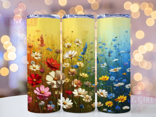 Wildflower Floral Boho 20oz Tumbler, Floral Wrap, 20oz Sublimation Wrap, Boho Flower Cup, Nature Lover Gift, Botanical Design, Aesthetic Floral Drinkware Sublimation SvggirlplusArt 