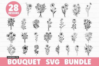Wildflower Flower Bouquet SVG Bundle SVG Jozoor 