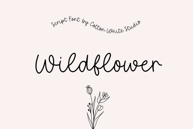Wildflower Font Cotton White Studio 