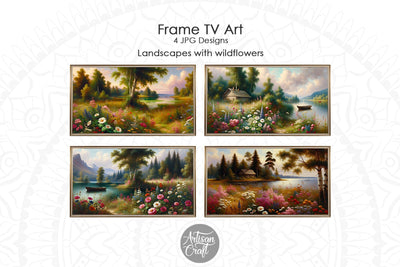 Wildflower Frame TV art, wildflower field, spring Frame TV art Digital Pattern Artisan Craft SVG 