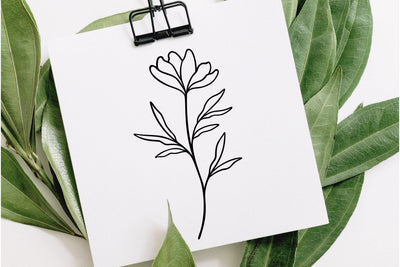 Wildflower Line Art SVG RFCreative 