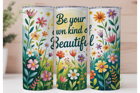 Wildflower Meadow 20oz Tumbler Wrap Sublimation PixelChick 