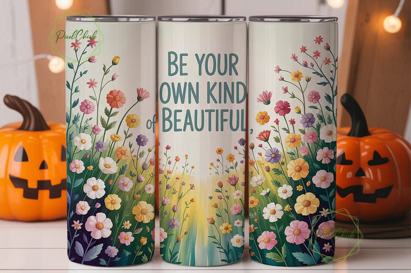 Wildflower Meadow 20oz Tumbler Wrap Sublimation PixelChick 