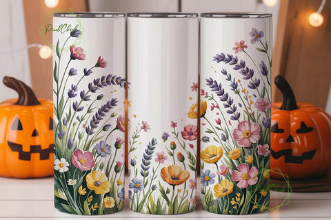 Wildflower Meadow 20oz Tumbler Wrap Sublimation PixelChick 