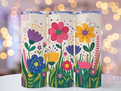 Wildflower Meadow Floral Tumbler, Floral Theme, Nature Style, Vibrant Blooms, Whimsical Art, 20Oz Tumbler, Sublimation Wrap Sublimation SvggirlplusArt 