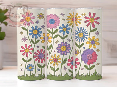 Wildflower Meadow Garden Tumbler, Floral Garden Tumbler, Stylish 20oz Wrap, Sublimation Design, Trendy Gift Idea, Rustic Meadow Wrap, Botanical Wildflower Tumbler Sublimation Lara' s Designs 