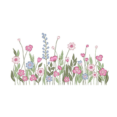 Wildflower Meadow Machine Embroidery Design, 3 sizes, Instant Download Embroidery/Applique DESIGNS Nino Nadaraia 