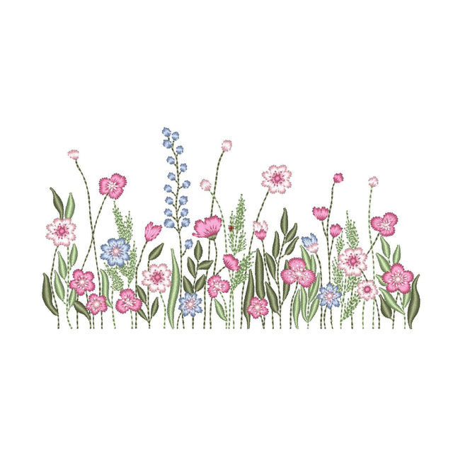 Wildflower Meadow Machine Embroidery Design, 3 sizes, Instant Download Embroidery/Applique DESIGNS Nino Nadaraia 