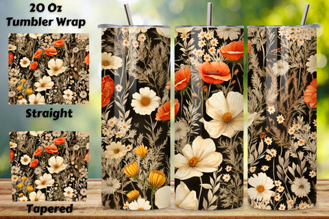 Wildflower Meadow Rustic Tumbler Wrap, PNG Seamless Design, Seamless Wildflower Tumbler Wrap, Seamless Design PNG Sublimation FloridPrintables 