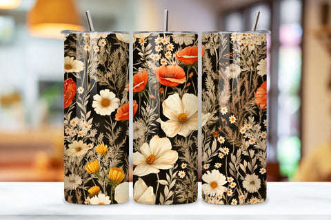 Wildflower Meadow Rustic Tumbler Wrap, PNG Seamless Design, Seamless Wildflower Tumbler Wrap, Seamless Design PNG Sublimation FloridPrintables 