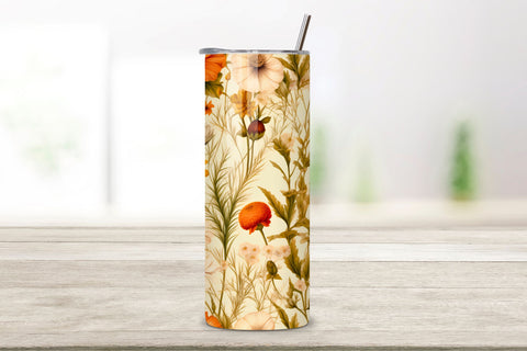 Wildflower Meadow Tumbler Wrap, Seamless PNG Design Sublimation FloridPrintables 