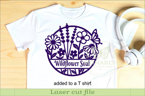 Wildflower Name Sign SVG, Floral Butterfly Monogram, Laser SVG APInspireddesigns 
