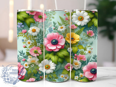 Wildflower Poppy Daisy Tumbler, Poppy Spring Wrap, Floral Mug Design, Sublimation Wrap, Artistic Drinkware, Cute Gift Idea, Colorful Flower Cup Sublimation ToriDesigns 
