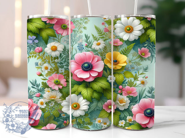Wildflower Poppy Daisy Tumbler, Poppy Spring Wrap, Floral Mug Design, Sublimation Wrap, Artistic Drinkware, Cute Gift Idea, Colorful Flower Cup Sublimation ToriDesigns 
