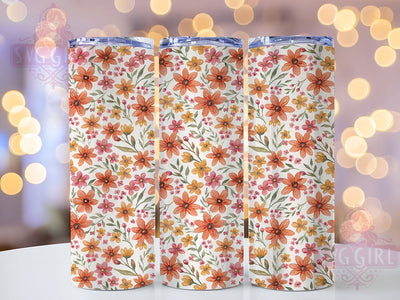 Wildflower Summer Beach 20oz Tumbler, Summer Beach, Watercolor Pattern, Repeating Design, Cheerful Theme, Skinny Tumbler, Sublimation PNG Sublimation SvggirlplusArt 