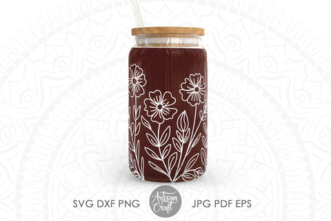 Wildflower SVG, Floral Border, line art SVG Artisan Craft SVG 