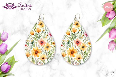 Wildflower Teardrop Earring Designs, Earring Sublimation Designs, Teardrop Earrings Bundle, Earrings Template, Teardrop Earring Sublimation Designs, PNG Earrings, Flower Earrings, Flower Earring Sublimation, Spring Sublimation Earrings Sublimation KatineDesign 