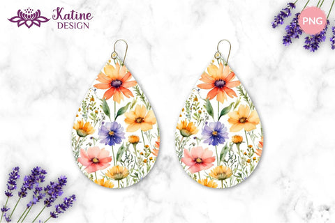 Wildflower Teardrop Earring Designs, Earring Sublimation Designs, Teardrop Earrings Bundle, Earrings Template, Teardrop Earring Sublimation Designs, PNG Earrings, Flower Earrings, Flower Earring Sublimation, Spring Sublimation Earrings Sublimation KatineDesign 