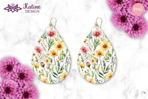 Wildflower Teardrop Earring Designs, Earring Sublimation Designs, Teardrop Earrings Bundle, Earrings Template, Teardrop Earring Sublimation Designs, PNG Earrings, Flower Earrings, Flower Earring Sublimation, Spring Sublimation Earrings Sublimation KatineDesign 