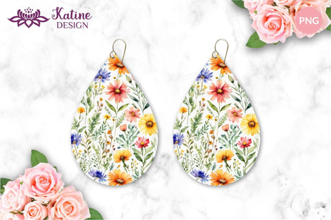 Wildflower Teardrop Earring Designs, Earring Sublimation Designs, Teardrop Earrings Bundle, Earrings Template, Teardrop Earring Sublimation Designs, PNG Earrings, Flower Earrings, Flower Earring Sublimation, Spring Sublimation Earrings Sublimation KatineDesign 