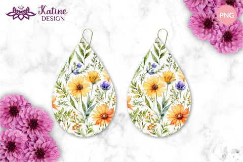 Wildflower Teardrop Earring Designs, Earring Sublimation Designs, Teardrop Earrings Bundle, Earrings Template, Teardrop Earring Sublimation Designs, PNG Earrings, Flower Earrings, Flower Earring Sublimation, Spring Sublimation Earrings Sublimation KatineDesign 