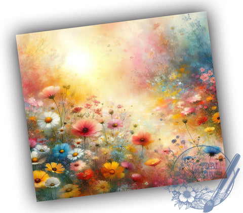 Wildflower Tumbler, Colorful Flower Design, 20oz Tumbler Wrap, Floral Sublimation, Spring Drinkware, Nature Tumbler Design, Vibrant Flower Tumbler Sublimation ToriDesigns 