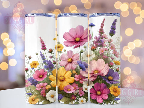 Wildflower Tumbler Wrap, Floral Design Tumbler, 20oz Sublimation Wrap, Nature-Inspired Drinkware, Cute Floral Tumbler, Unique Tumbler Design, Spring Tumbler Wrap Sublimation SvggirlplusArt 