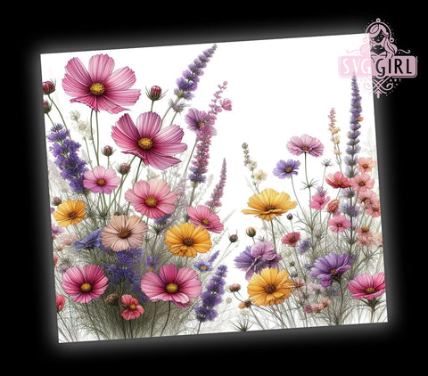 Wildflower Tumbler Wrap, Floral Design Tumbler, 20oz Sublimation Wrap, Nature-Inspired Drinkware, Cute Floral Tumbler, Unique Tumbler Design, Spring Tumbler Wrap Sublimation SvggirlplusArt 