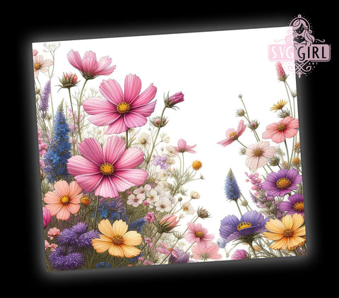 Wildflower Tumbler Wrap, Floral Design Tumbler, 20oz Sublimation Wrap, Nature-Inspired Drinkware, Cute Floral Tumbler, Unique Tumbler Design, Spring Tumbler Wrap Sublimation SvggirlplusArt 
