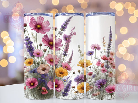 Wildflower Tumbler Wrap, Floral Design Tumbler, 20oz Sublimation Wrap, Nature-Inspired Drinkware, Cute Floral Tumbler, Unique Tumbler Design, Spring Tumbler Wrap Sublimation SvggirlplusArt 