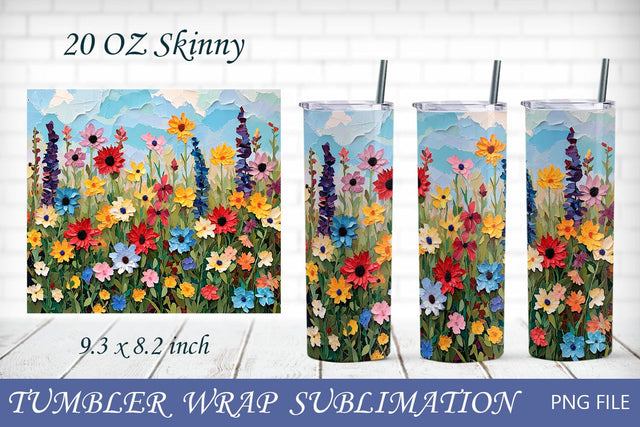 Wildflower tumbler wrap, Flower tumbler 20 oz skinny, Floral sublimation Sublimation AnastasiyaArtDesign 