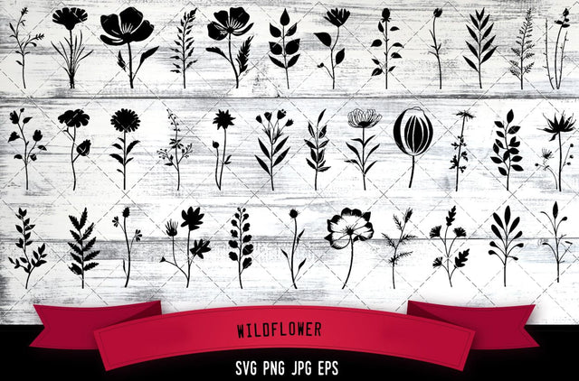 Wildflower Vector Bundle - JPG, SVG, PNG, EPS - Digital Download with Commercial License for Cricut, Silhouette, Scan N Cut Crafting SVG Loveleen Kaur 