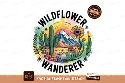 Wildflower Wanderer Desert Landscape Sublimation Png Sublimation Designangry 