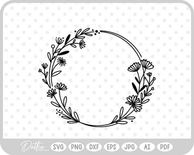 Wildflower Wreath SVG DottieDigitals 