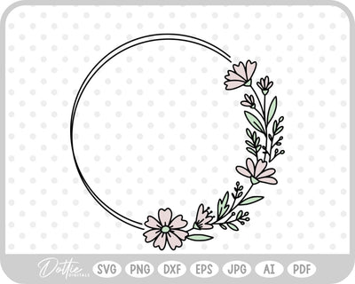 Wildflower Wreath SVG DottieDigitals 