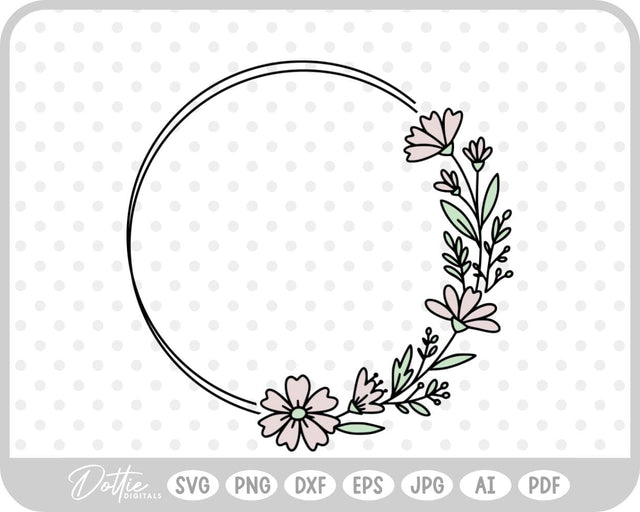 Wildflower Wreath SVG DottieDigitals 