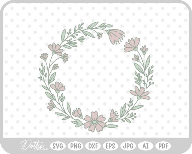Wildflower Wreath SVG DottieDigitals 