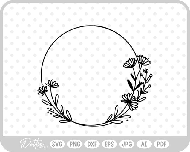 Wildflower Wreath SVG DottieDigitals 