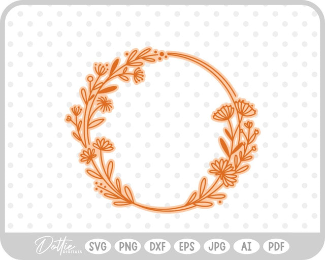 Wildflower Wreath SVG DottieDigitals 
