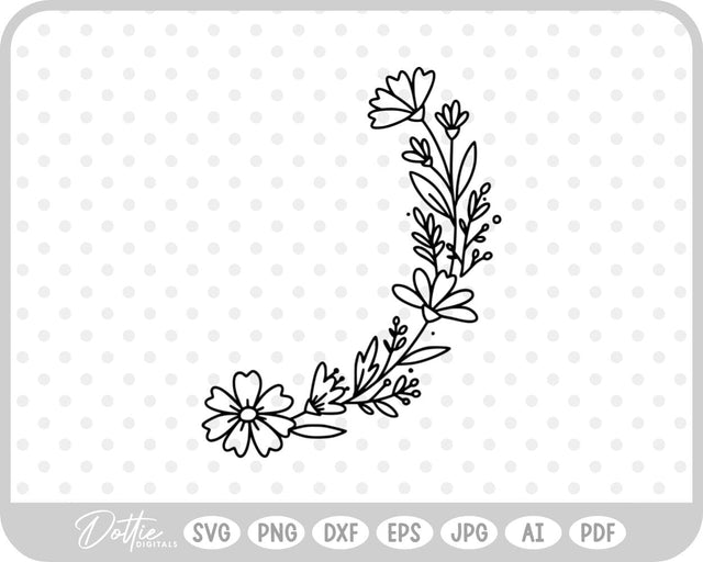 Wildflower Wreath SVG DottieDigitals 