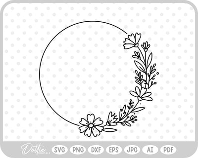Wildflower Wreath SVG DottieDigitals 